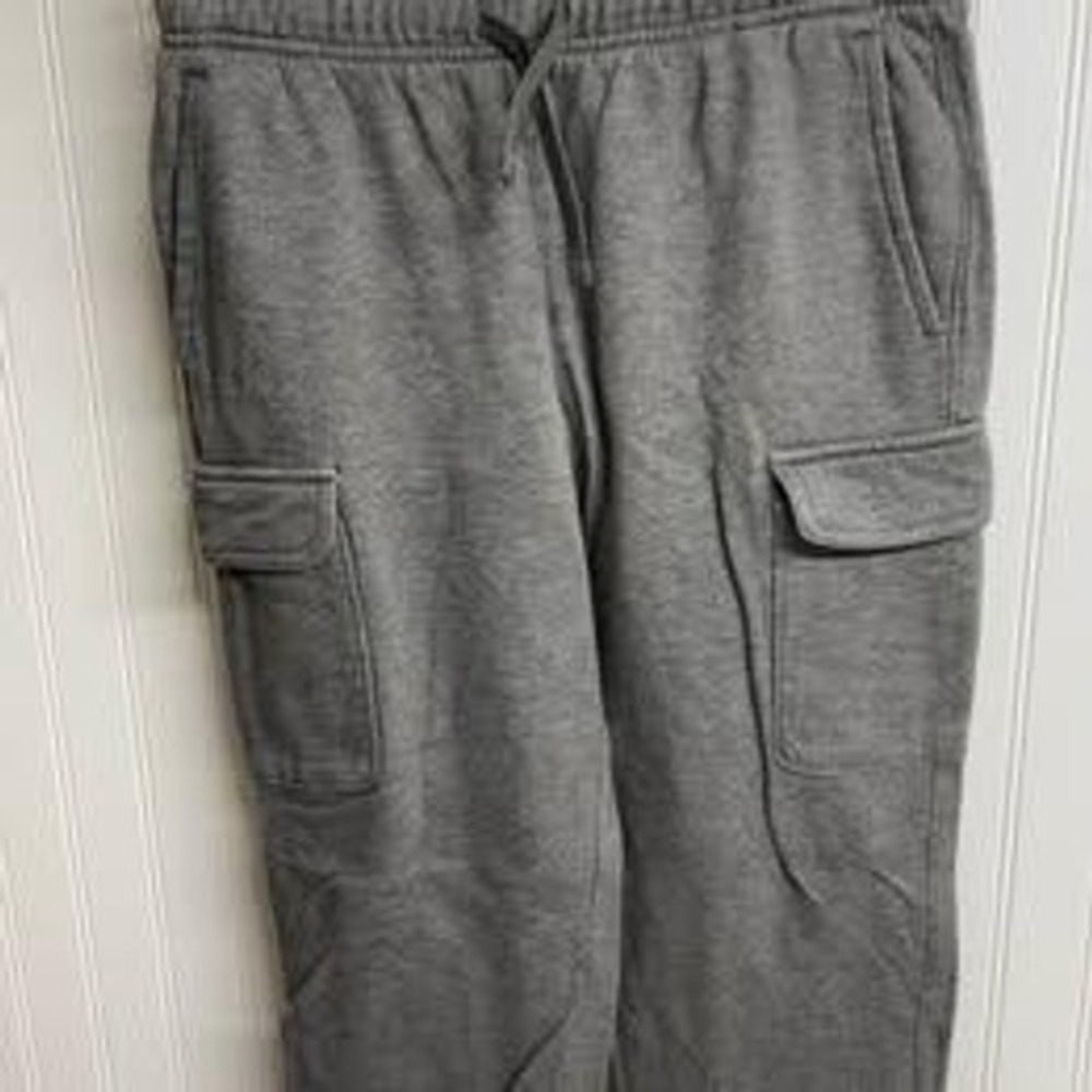 Russell Athletic Boys Gray Cargo Sweatpants Fleece Joggers Size XXL 18